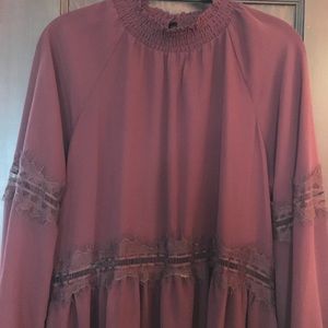Sheer burgundy blouse